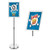 Golemas Heavy Duty Adjustable Sign Holder Poster Stand for 11X17 Inch Pedestal Floor Standing Sign Holder Silver Aluminium Poster Frame for Vertical and Horizontal Sign Displayed -Silver-