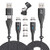 A.S 60W Magnetic Charging Cable -2-Pack 3.3ft plus6.6ft- C to C Fast Charging and Data Transfer Magnetic USB C Cable USB-A-USB-C to 3 in 1 Magnetic Cable Compatible with Type-C Micro USB - Black