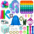 Sensory Fidget Toy Sets Fidget Toys Pack Cheap Simple Dimple Fidget Push Bubble Fidget Sensory Toy That Easy to Carry for Kids -Fidget A-T-