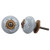 IndianShelf Handmade Ceramic Floral Dresser Knobs Drawer Cabinet Door Kitchen Wardrobe Pulls Handles -3.81 cm Grey 2 Piece-