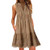 LISTHA Beach Lace Mini Dress Women Summer Button V-Neck Sleeveless Shirt Dress Khaki