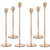 Anndason Set of 6 Gold Candlestick Holders Gold Candle Holder Taper Candle Holders Candle Holders Decorative Candlestick Holder for Home Decor Wedding Dinning Party Anniversary -Gold-