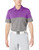adidas Golf Ultimate 3-Stripe Heather Blocked Polo Grey Five Heather.-Active Purple Small