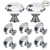 Interlink 16 pcs 30mm Crystal Glass Cabinet Knobs Clear Diamond Shape Drawer Pull Handle with Screws for Cupboard Drawer Dresser Door Kitchen