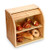 G.a HOMEFAVOR Bamboo Bread Box 2 Layer Bread Bin for Kitchen Large Capacity Wooden Bread Storage Holder Countertop Bread Keeper 15" x 9.8" x 14.2" Self Assembly
