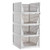 Pinkpum Stackable Plastic Storage Basket-Foldable Closet Organizers Storage Bins 4 Pack-Drawer Shelf Storage Container for Wardrobe Cupboard Kitchen Bathroom Office 4L