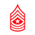 E-9 Sergeant Major Rank Sticker - Decal - Die Cut - SGM OR-9 E9 US Army - Red 1.50" x 2.81"