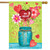 Briarwood Lane Valentine's Mason Jar House Flag Primitive Floral 28" x 40"
