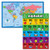 2 Pack - World Map for Kids  plus ABC Alphabet Poster -Animals- -Laminated 18" x 29"-
