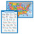 2 Pack - USA Map for Kids -Illustrated-  plus Manuscript ABC Alphabet Poster -Laminated 18" x 29"-