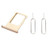 Nano Sim Card Slot Tray Holder with 2 Eject Pins for iPhone 6S 4.7" Gold