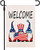 Doncida Welcome Gnomes Strip and Star American Flag Patriotic Garden Flag Vertical Double Sided Burlap Yard Flag 4th of July Memorial Day Independence Day Outdoor Decoration 12.5 x 18 Inch