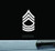 JS Artworks United States Army Master Sergeant Msg E-8 Rank Insignia Vinyl Decal Sticker
