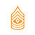 E-8 First Sergeant Rank US Army Sticker - Decal - Die Cut 1SG OR-8 - Orange