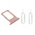 Nano Sim Card Tray Holder with 2 Eject Pins for iPhone 7 4.7" Rose Gold