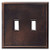 Double Toggle Light Switch Plates Questech Screwless Wall Plate Covers | No Visable Screws (Oil Rubbed Bronze)
