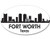American Vinyl Oval B-W Skyline of Fort Worth Sticker -City Texas Decal-