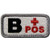 EmbTao Type B Positive Tactical Blood Type Fastener Hook and Loop Patch - Black  and  Red - 2"x1"