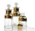 1PCS Empty Refillable Upscale Clear Glass Bottle Aromatherapy Perfume Essential Oil Elite Fluid Cosmetic Jar Pot Container Vial with Glass Pipette Eye Dropper -20ml Gold-