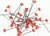 Coral Diamante Corsage 2" Pins 100pcs-box