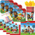 Paw Patrol Dessert Plates Napkins Cups and Table Cover Serves 16 with Birthday Candles (Bundle for 16)