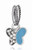 J and M Dangle Blue Butterfly with Crystals Charm Bead for Charms Bracelets
