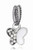 J and M Dangle White Butterfly with Crystals Charm Bead for Charms Bracelets