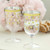Plastic Wine Cups with Gold Rim and Polka Dots - 8 oz  Clear  Pack of 12
