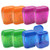 8 Pcs Pencil Sharpeners Dual Holes Sharpener with Lid Colored Pencil Sharpeners for Kids Plastic Manual Pencil Sharpeners for School Office Home Supply