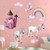 Unicorn Wall Decals Rainbow Castle Unicorn Wall Stickers DIY Removable Clouds and Bunting Wall Art Decor for Kids Boys Girls Bedroom Nursery Bedroom Party Home Decoration -C99-