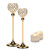 Manvi Gold Crystal Candle Holders Set of 2 for Table, Tall Taper Tealight Candlestick Holder for Wedding Kitchen Dinner Tabletop Centerpieces Decorative, Christmas Thanksgiving Gifts