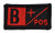 B Positive Blood Type 1x2 inch Patch - Black with Red