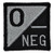 O Negative Blood Type Solid Style 2x2 inch Patch - Black