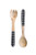 Mango Wood Salad Servers with Enameled Gingham Handles - Set of 2