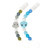 ALVABABY Pacifier Clip 2 Pack Silicone Pacifier Holder Teething Pacifier Clips for Binky Teether Toys Soothie Dinosaur SP10