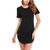 Women Dress Summer Solid Color Short Sleeve O-Neck Mini Dress Sexy Slim Buttocks Pencil Dress Black Women Dress Summer Solid Color Short Sleeve O-Neck Mini Dress Sexy Slim Buttocks Pencil Dress Black