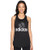 adidas Women's Essentials Linear Loose Tank Top, Black/White, X-Small