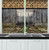 Ambesonne Rustic Decorations Kitchen Curtains, Old Wood Barn Door Nature Items on Roof Village Town Rural Theme Artwork, Window Drapes 2 Panels Set Kitchen Cafe, 55W X 39L inches, Brown