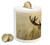 Lunarable Antler Piggy Bank, Whitetail Deer Fawn in Wilderness Stag in Countryside Rural Hunting Theme, Printed Ceramic Coin Bank Money Box for Cash Saving, Brown Sand Brown