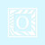 Zebra Decorative O Initial - Vinyl Decal Sticker - 3.75" x 3.75" - White