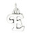 Sterling Silver Oxidized One Sided Fancy Letter E Charm