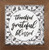 P. GRAHAM DUNN Thankful Grateful Blessed Filigree Flourish 7 x 7 Inch Pine Wood Framed Wall Art Plaque