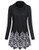 Gaharu Cowl Neck Tops for Women, Ladies Long Sleeve Button Cowl Neck Casual Floral Printed Flare Hem Tunic Shirt (Large,Black)