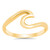 CloseoutWarehouse Yellow Gold-Tone Plated Sterling Silver Wave Ring Size 7