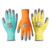 COOLJOB 3 Pairs Kids Gardening Gloves for Age 6-8 Grippy Rubber Coated Garden Work Gloves for Children Orange  and  Green  and  Yellow Medium Size -3 Pairs M-