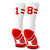 Classic Stripe Team Number Socks  Woven Mid-Calf  White  and  Red  18 or 81