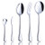 OMGard Serving Utensils Set 5 Piece Dinner Serving Set 18-0 Stainless Steel Flatware Hostess Set Silverware Serving Spoon and Fork Slotted Spoon Butter Knife Sugar Spoon