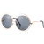 Pro Acme Womens Double Circle Metal Wire Frame Oversized Round Sunglasses -Smoke-
