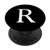 R Monogram Initial Letter Black And White Phone Holder PopSockets PopGrip- Swappable Grip for Phones  and  Tablets