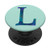 Teal Blue Purple Initial Letter L On Mint Green PopSockets PopGrip- Swappable Grip for Phones  and  Tablets